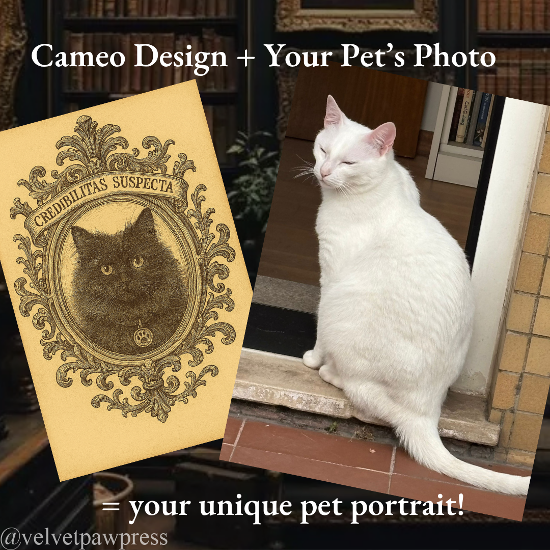 The Unreliable Narrator – Victorian Cameo Pet Portrait | Custom Gothic Cat Art - Image 4