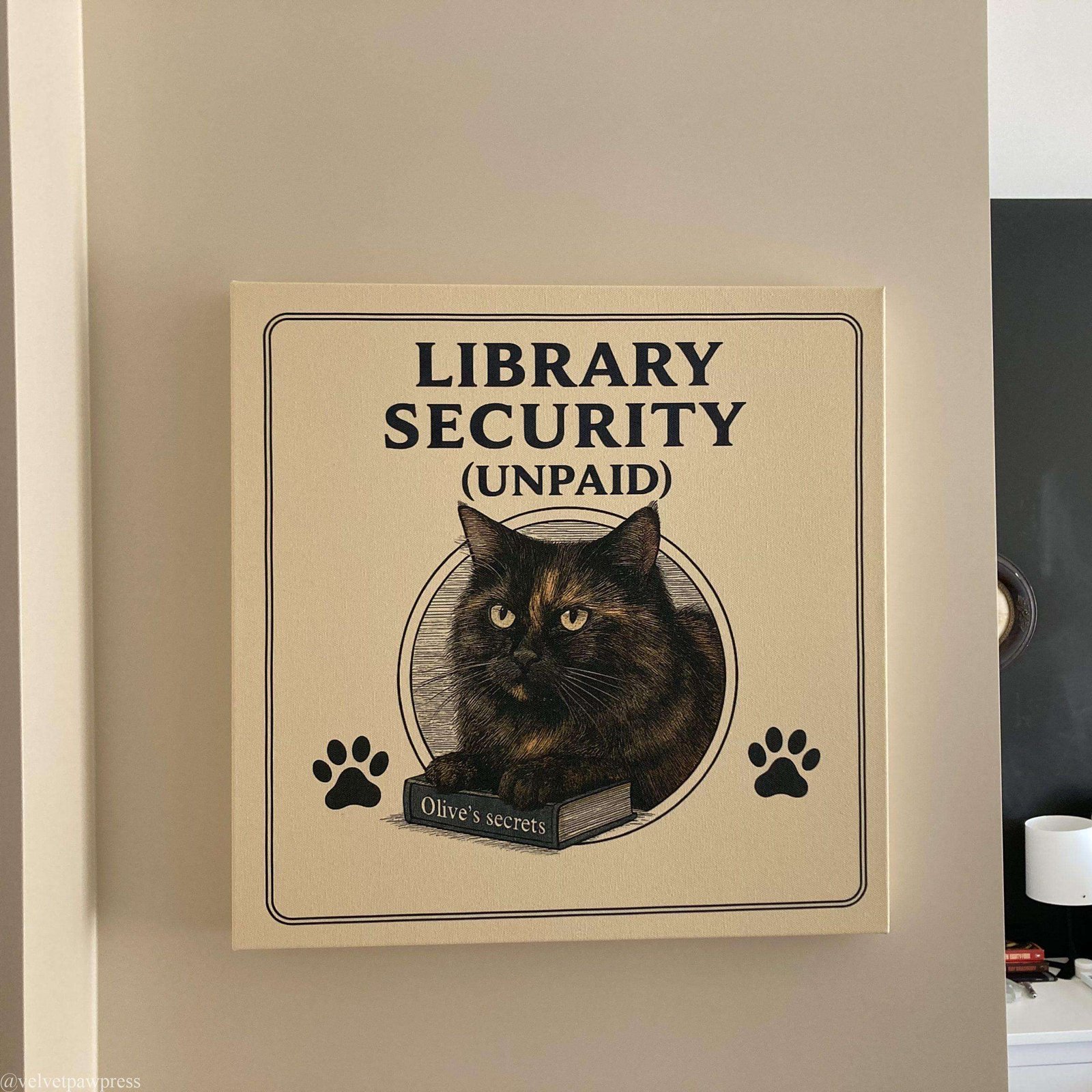 Custom Dark Academia Pet Portrait on Canvas | Vintage Gothic Cat & Dog Artwork for Book Lovers - Image 6