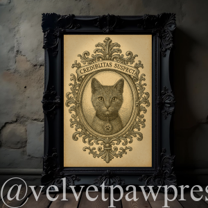 The Unreliable Narrator – Victorian Cameo Pet Portrait | Custom Gothic Cat Art