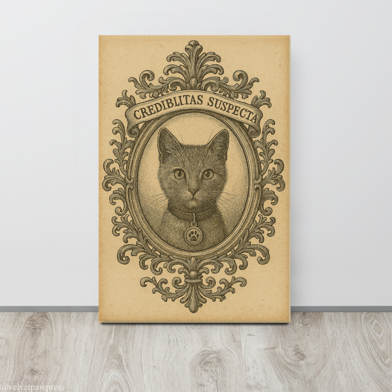 The Unreliable Narrator – Victorian Cameo Pet Portrait | Custom Gothic Cat Art - Image 2