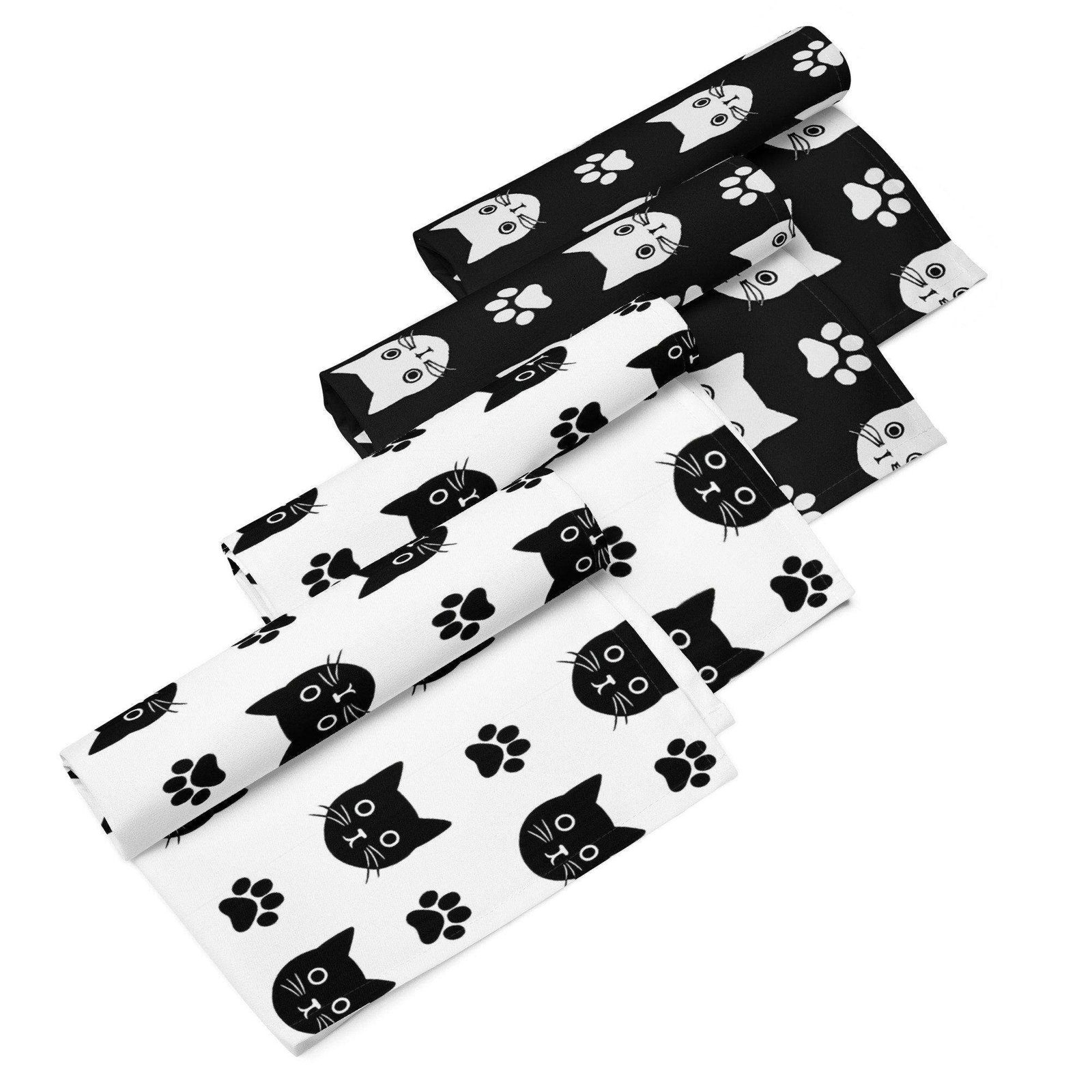 Gothic Paw Print Cocktail Napkins | Set of 4 | Velvet Paw Press - Image 5