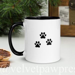 Cat Silhouette Coffee Mug | Gothic Paw Print Design