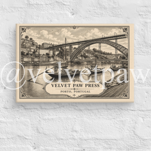 Douro River Canvas Art 20.5 x 30.5 cm | Porto's Iconic Waterfront & Rabelo Boats | Velvet Paw Press