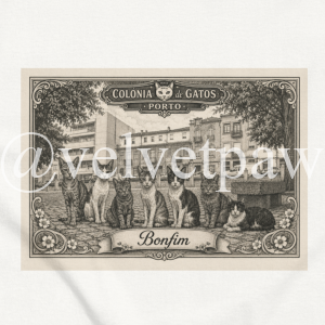 Bonfim Cat Colony Tee | Porto’s Trendiest Neighborhood Gatos | Velvet Paw Press