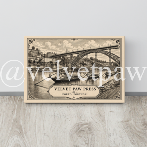 Douro River Canvas Art 20.5 x 30.5 cm | Porto’s Iconic Waterfront & Rabelo Boats | Velvet Paw Press