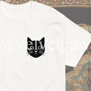 Velvet Paw Press Signature Tee | Cat Icon & Spine Paw Prints | Velvet Paw Press