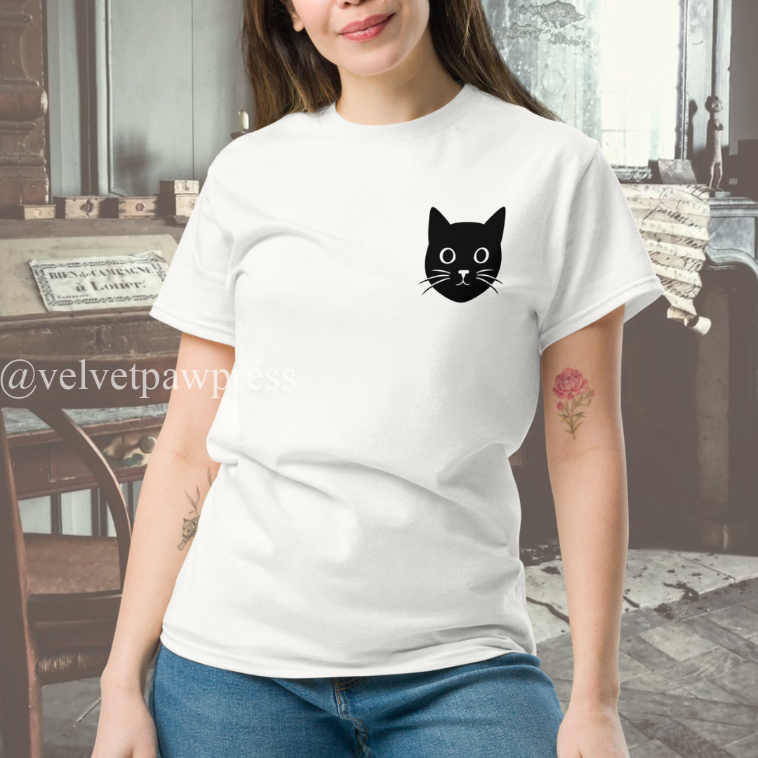 Velvet Paw Press Signature Tee | Cat Icon & Spine Paw Prints | Velvet Paw Press - Image 3