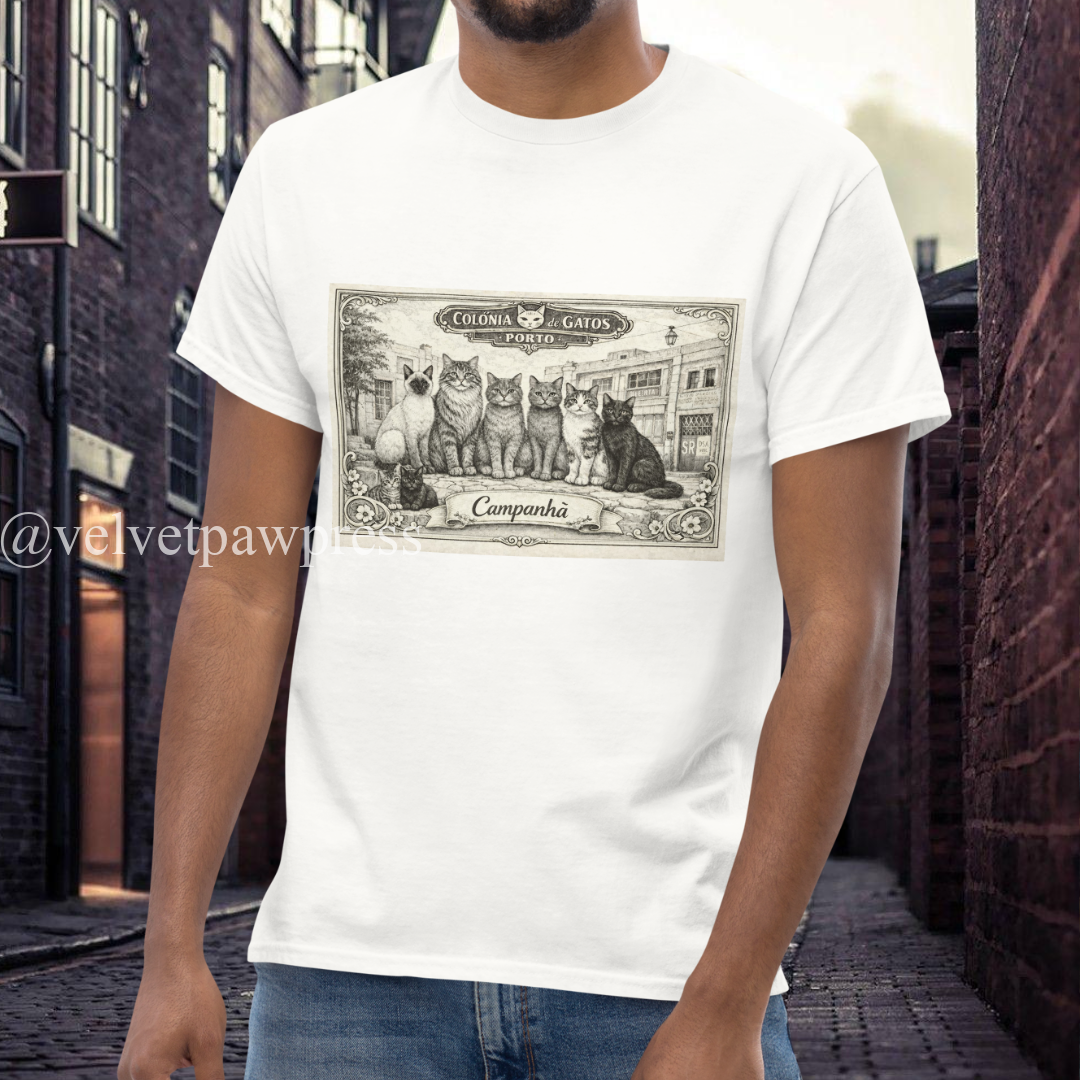 Colónia de Gatos de Campanhã | Porto Railway Cats Tee | Velvet Paw Press - Image 6