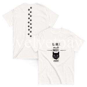 Lar é Onde Meu Gato Está Tee | Home Is Where My Cat Is Shirt | Portuguese Cat Lover Gift | Velvet Paw Press