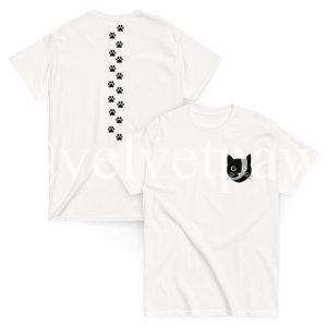 Velvet Paw Press Signature Tee | Cat Icon & Spine Paw Prints | Velvet Paw Press